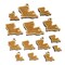 Louisiana State Silhouette Mini Wood Shape Charms Jewelry DIY Craft